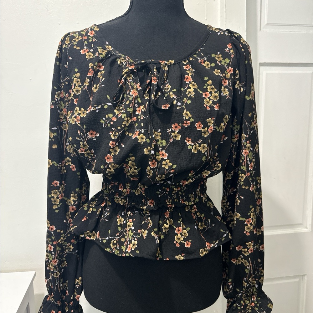 Floral Black Women's Top